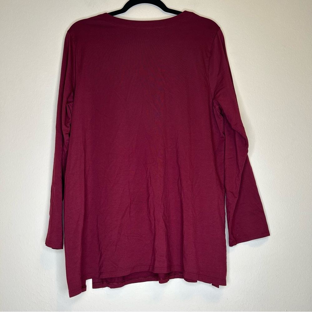 J. Jill Luxe Supima‎ forward seam tunic Maroon size XL Petite - Picture 2 of 7